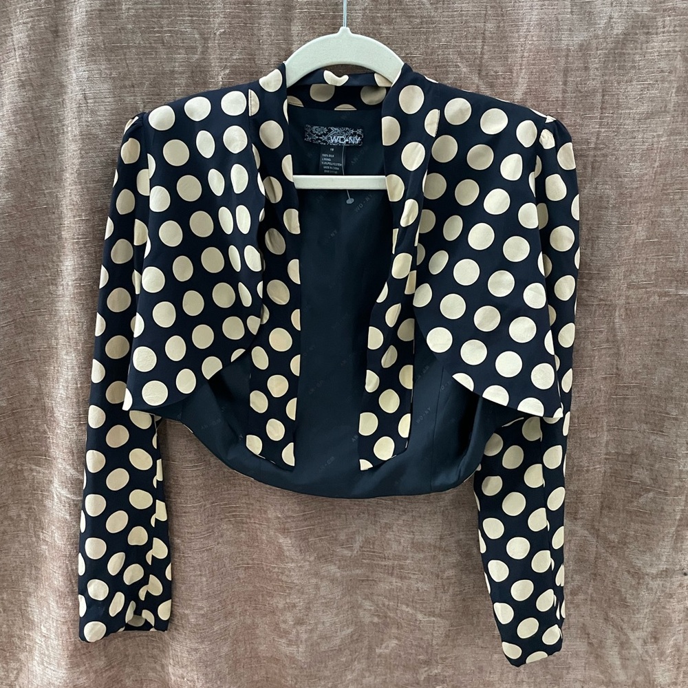 Polka dot cropped jacket